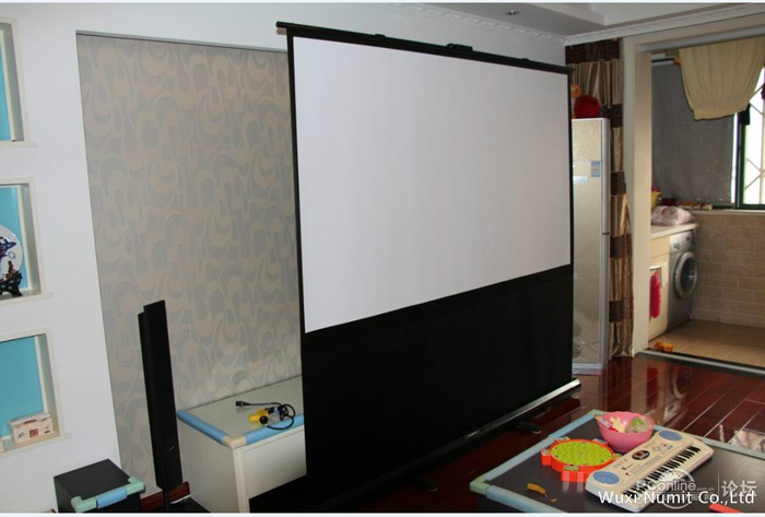 Home Theater 80'' Portable Projection Screen portable floor screen with Aluminum Alloy Frame Light Weight Stable